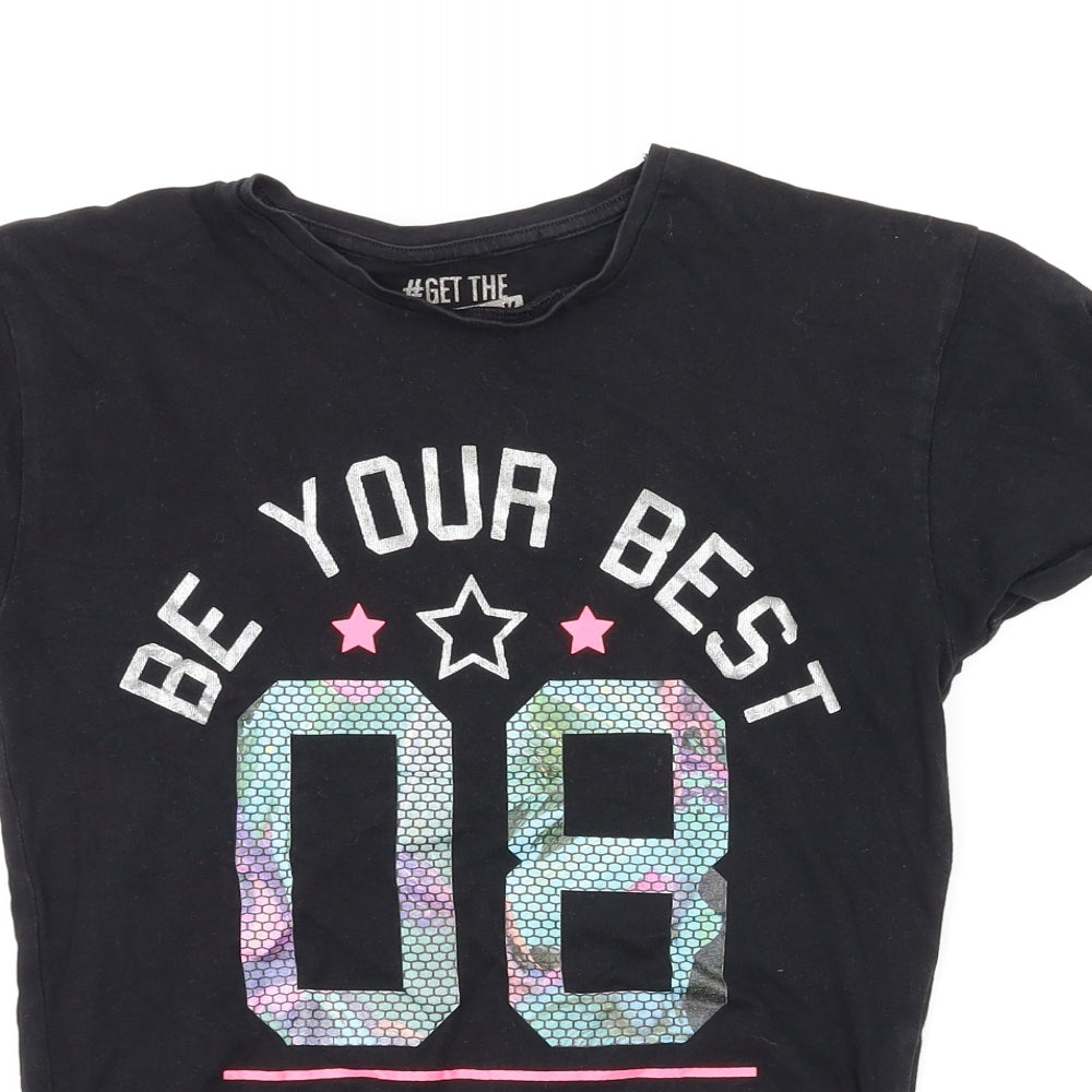 F&F Girls Black   Basic T-Shirt Size 8-9 Years