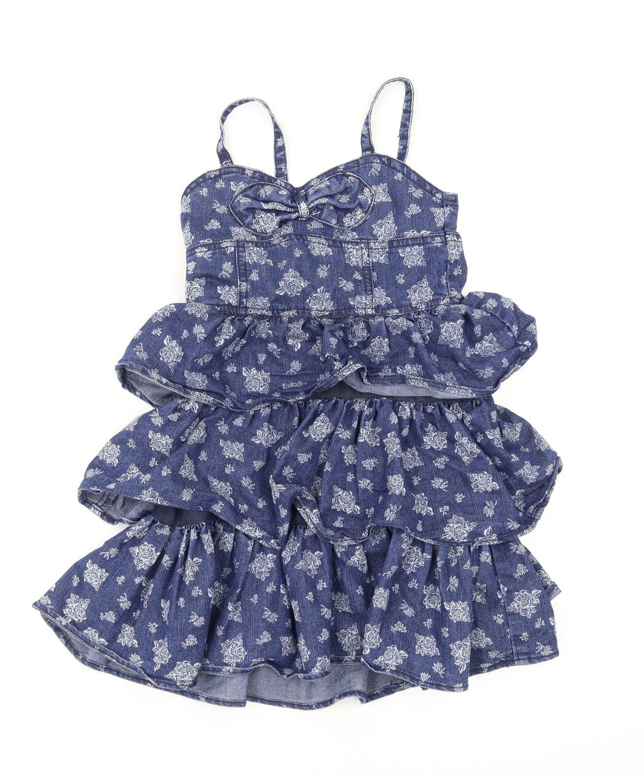 Beautiful like me  Girls Blue Floral  Fit & Flare  Size 6-7 Years