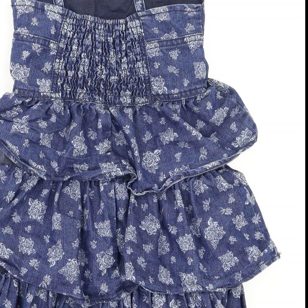 Beautiful like me  Girls Blue Floral  Fit & Flare  Size 6-7 Years