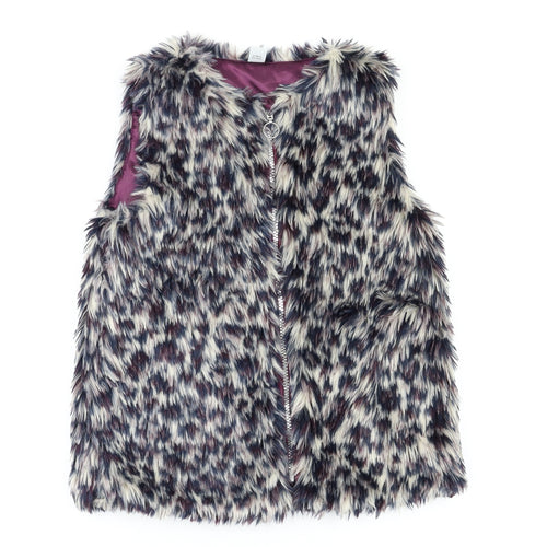 TU Girls Black Animal Print  Jacket  Size 9-10 Years