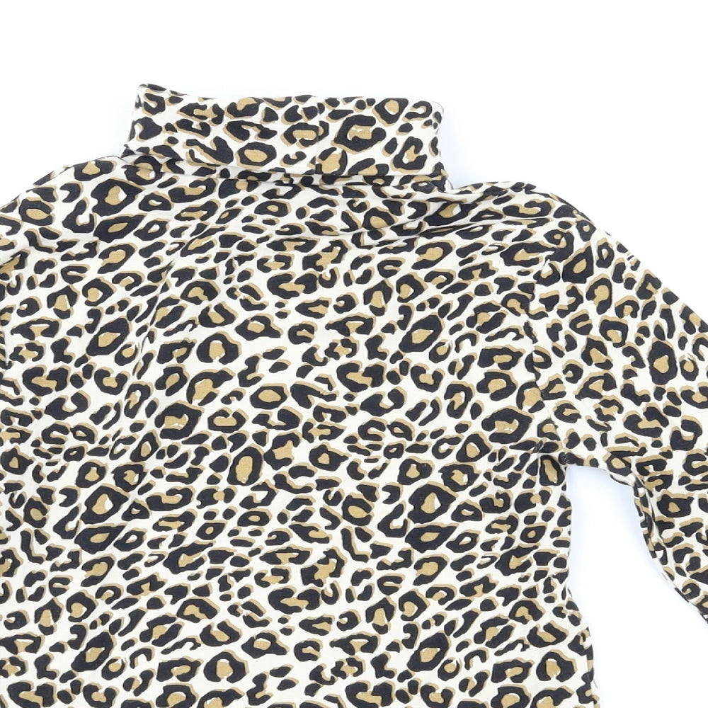 George  Girls Brown Animal Print  Basic T-Shirt Size 8-9 Years