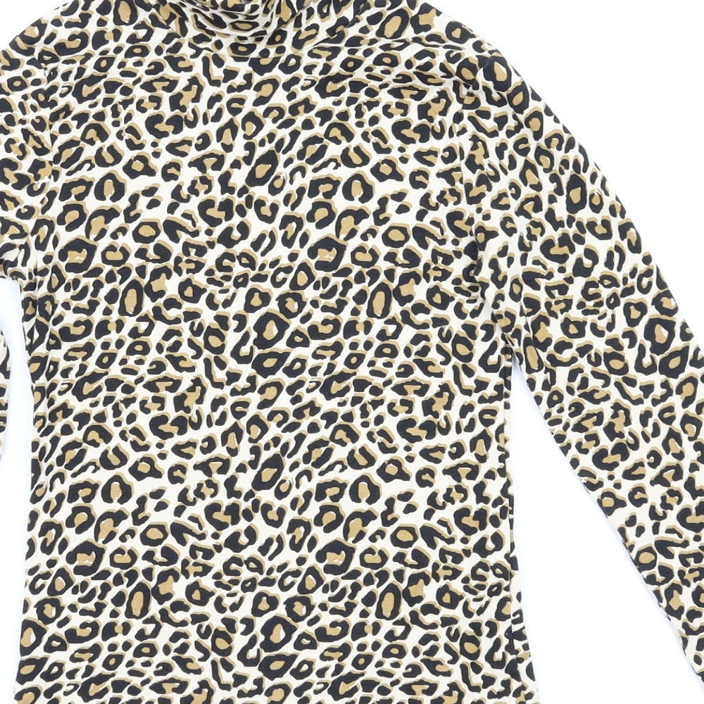 George  Girls Brown Animal Print  Basic T-Shirt Size 8-9 Years