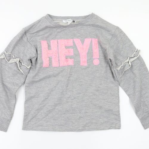 Primark Girls Grey   Pullover Jumper Size 9-10 Years
