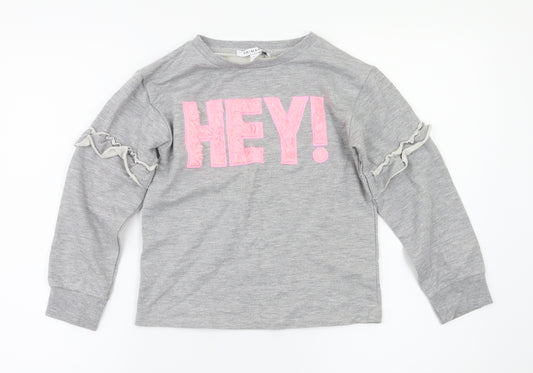 Primark Girls Grey   Pullover Jumper Size 9-10 Years