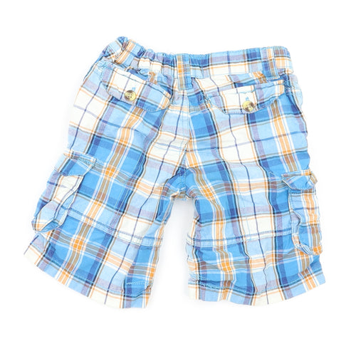 TU Boys Blue Check  Cargo Shorts Size 2-3 Years