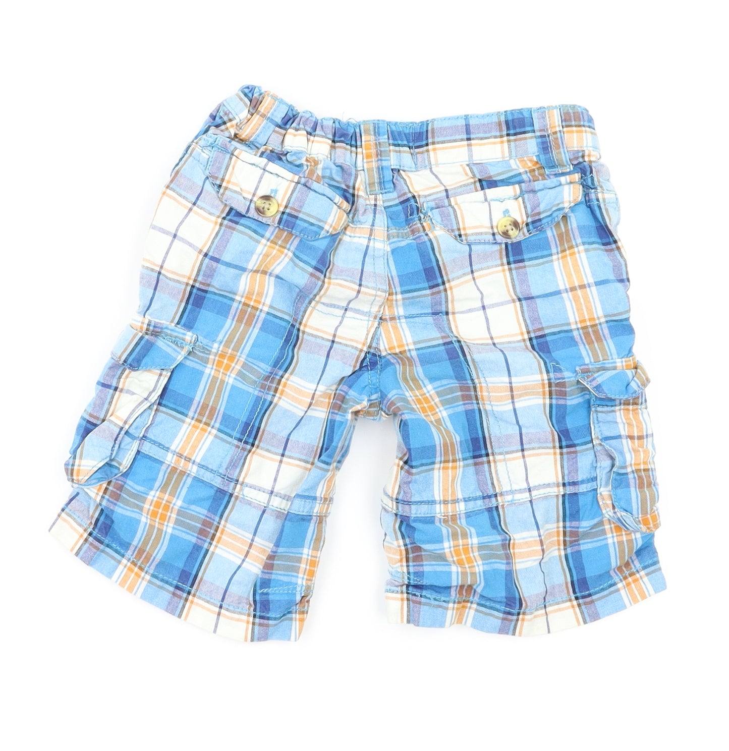 TU Boys Blue Check  Cargo Shorts Size 2-3 Years