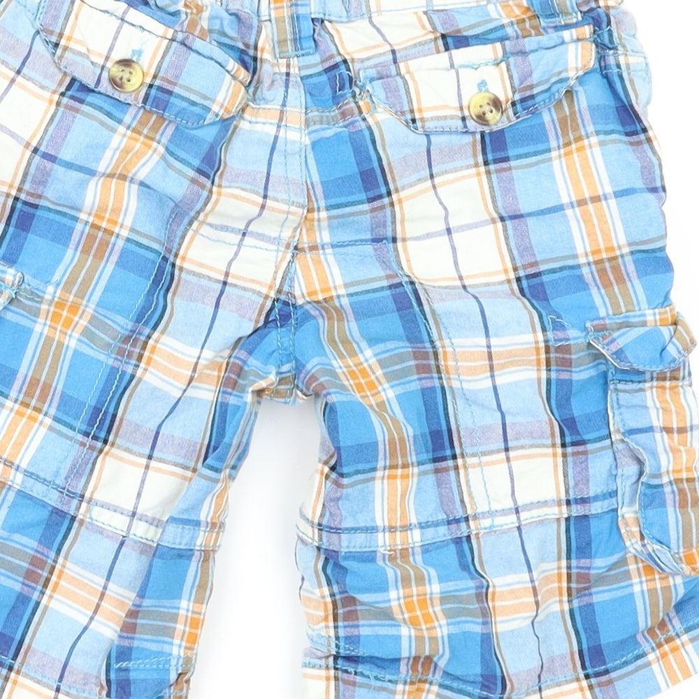 TU Boys Blue Check  Cargo Shorts Size 2-3 Years