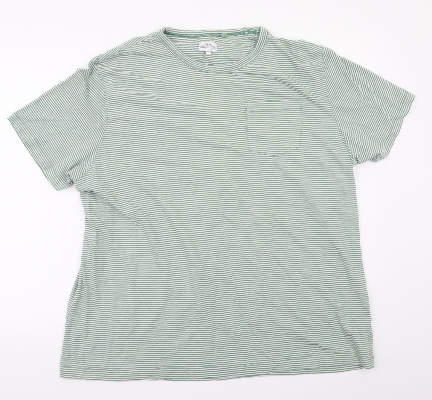 NEXT Womens Green Striped  Basic T-Shirt Size 2XL