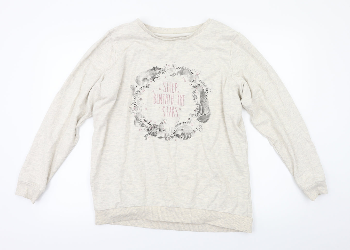 George Girls Ivory Animal Print  Pullover Jumper Size 12 Years