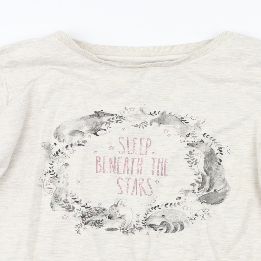 George Girls Ivory Animal Print  Pullover Jumper Size 12 Years