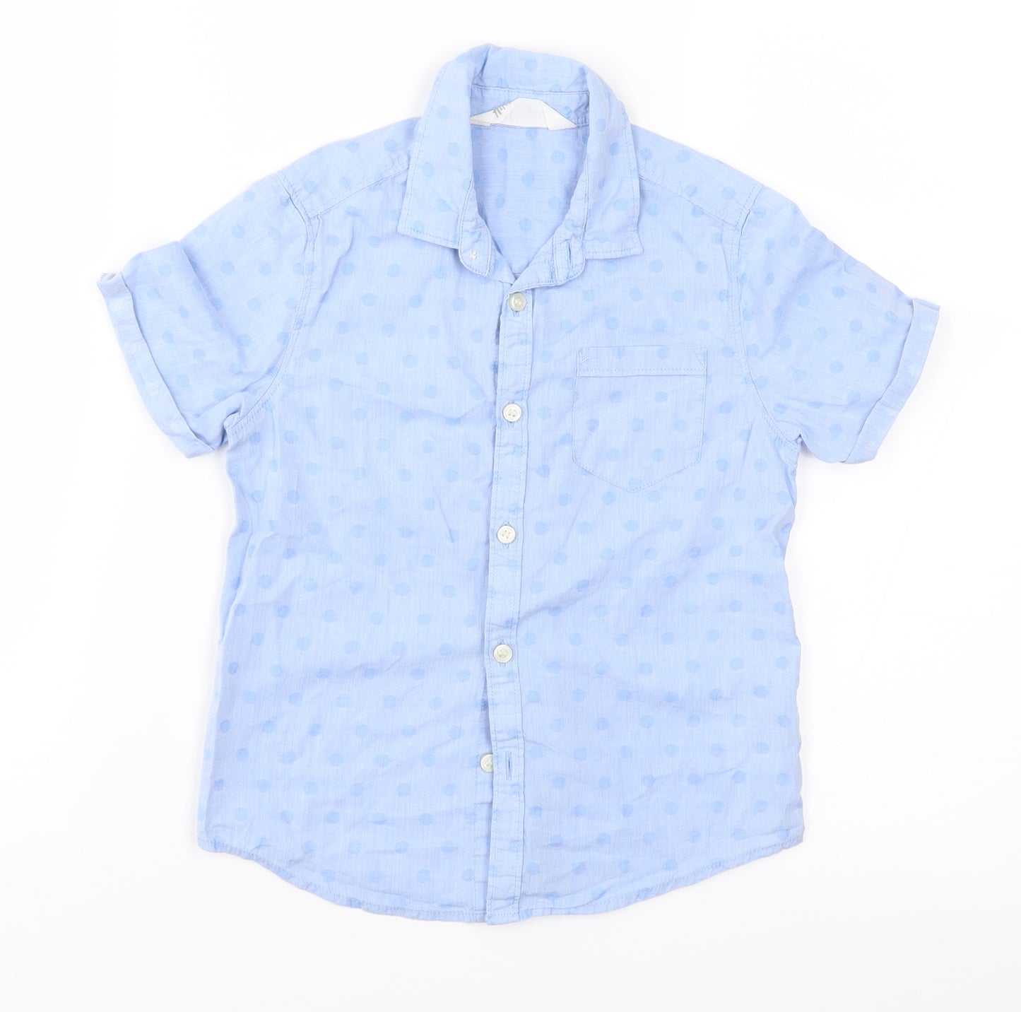 H&M Boys Blue Polka Dot  Basic Button-Up Size 5 Years
