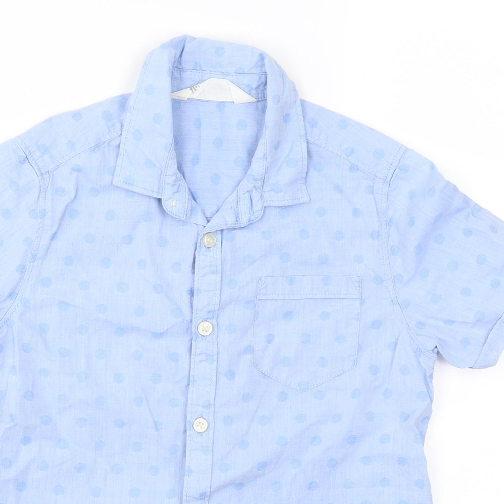 H&M Boys Blue Polka Dot  Basic Button-Up Size 5 Years
