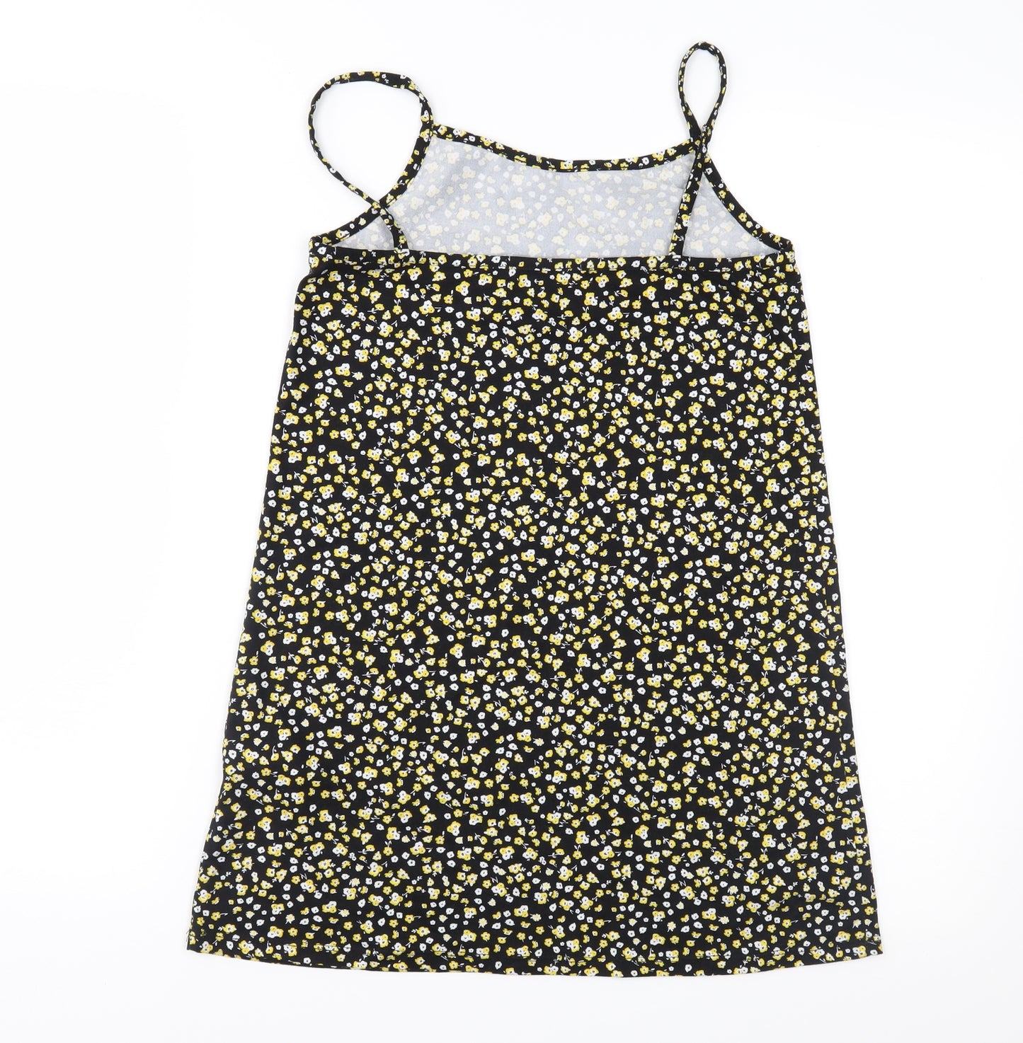 Primark Girls Black Floral Jersey T-Shirt Dress  Size 9-10 Years