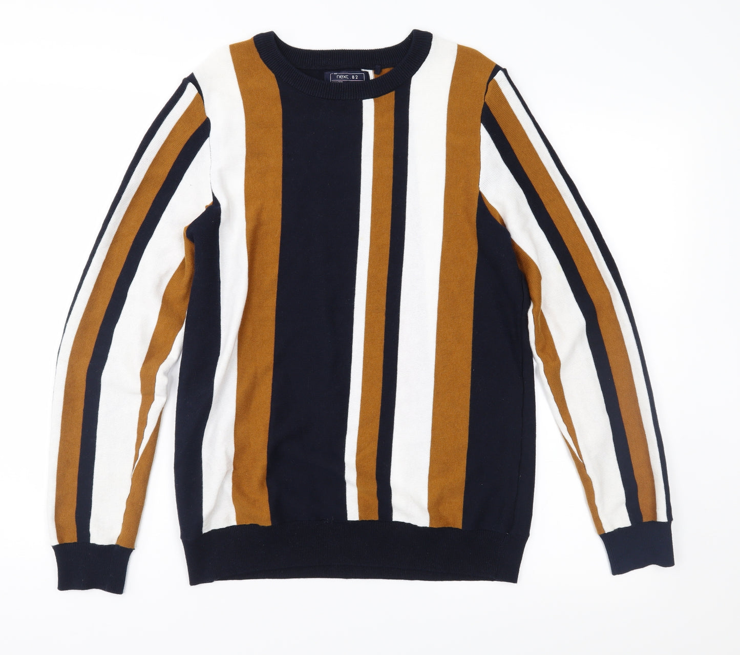 NEXT Girls Brown Striped Knit Pullover Jumper Size 12 Years