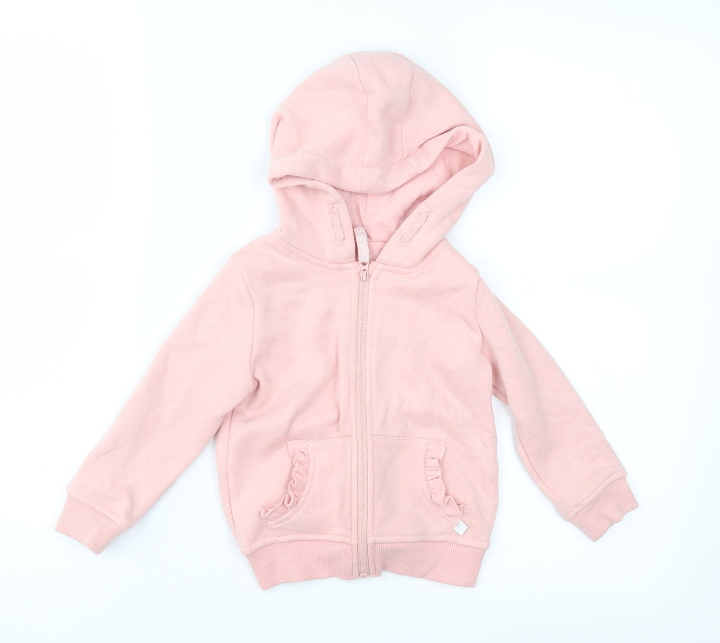 Primark Girls Pink   Full Zip Hoodie Size 2-3 Years