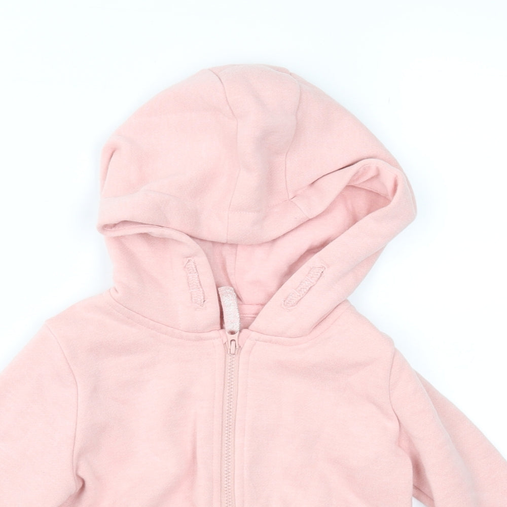 Primark Girls Pink   Full Zip Hoodie Size 2-3 Years