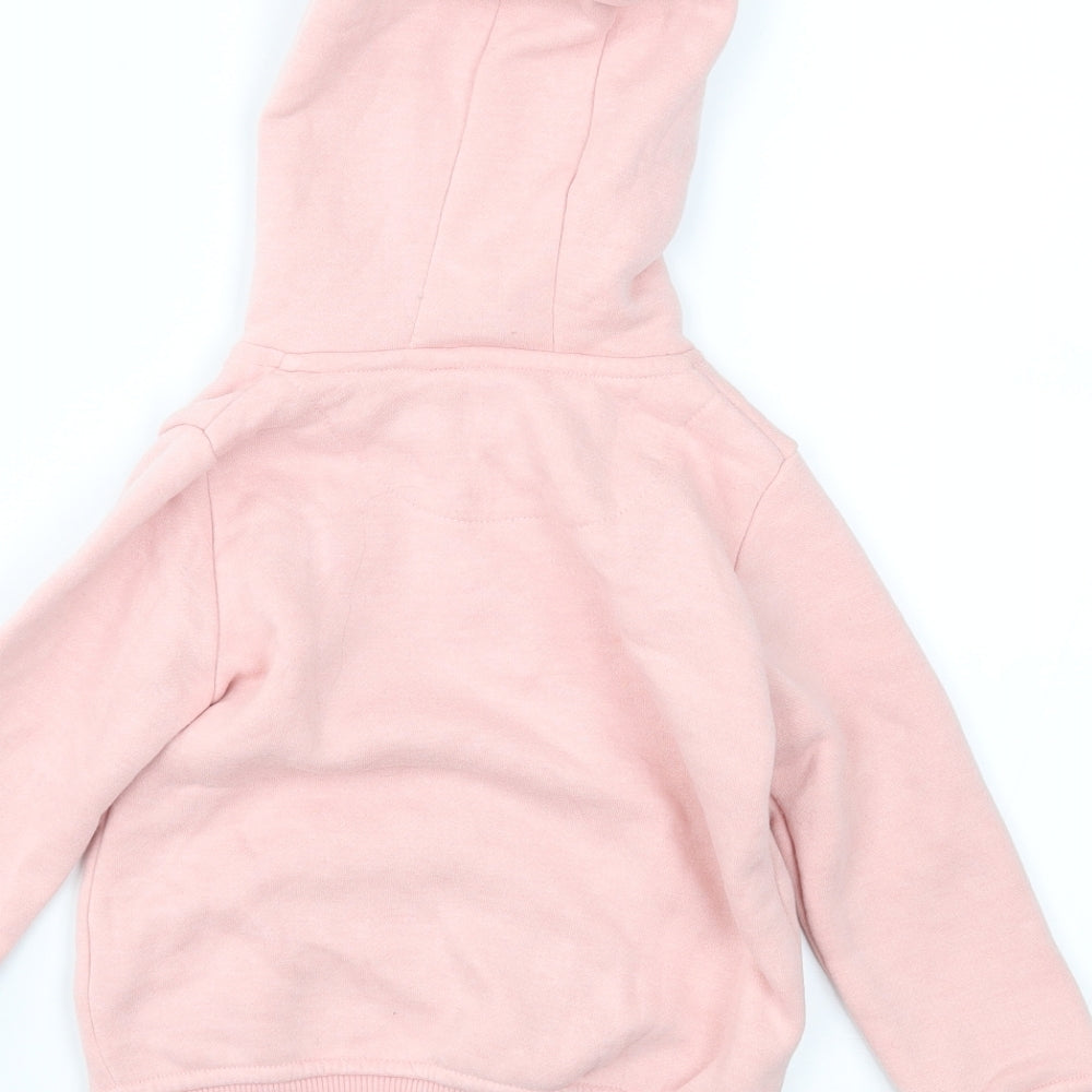 Primark Girls Pink   Full Zip Hoodie Size 2-3 Years
