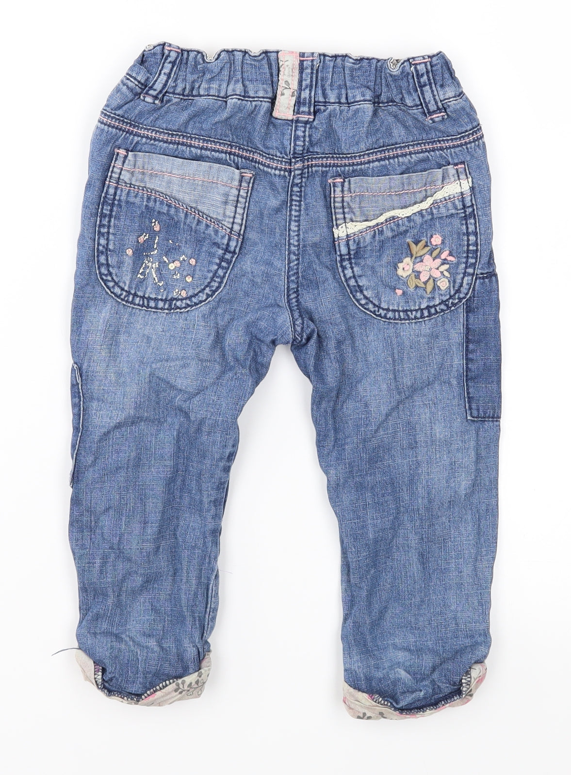 NEXT Girls Blue  Denim Capri Jeans Size 12-18 Months