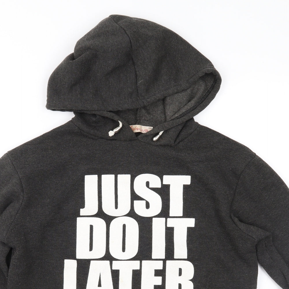 Style PLUS Womens Grey   Pullover Hoodie Size S