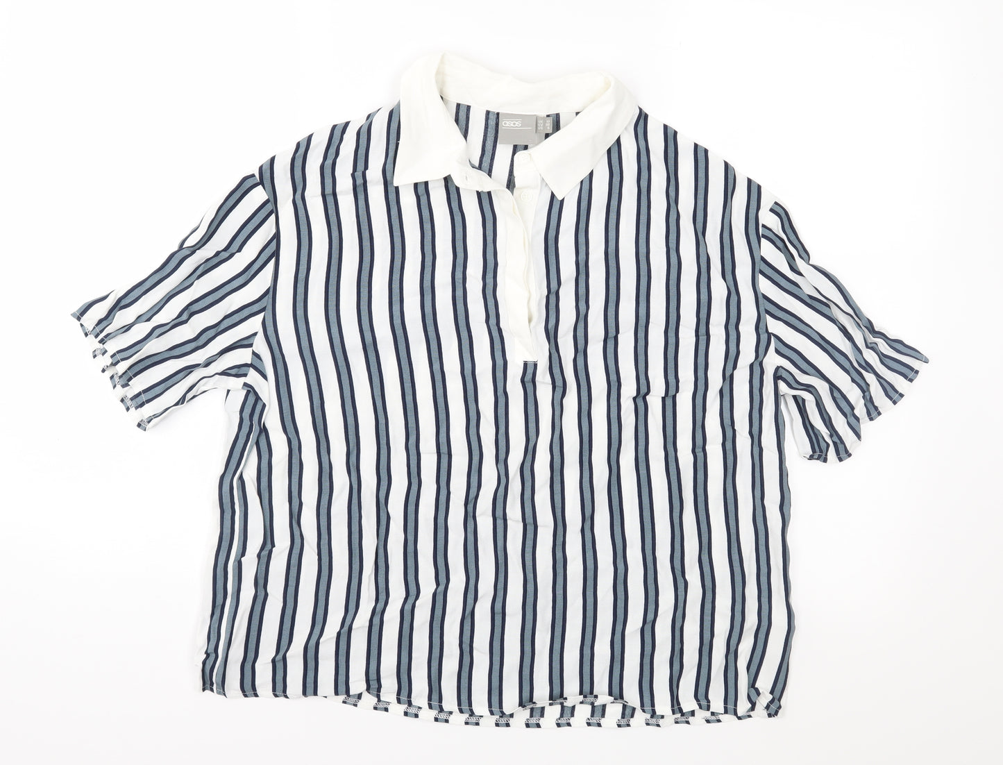 ASOS Womens Ivory Striped  Basic Blouse Size 10