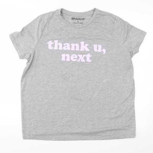 Bravado Womens Grey  Jersey Basic T-Shirt Size L