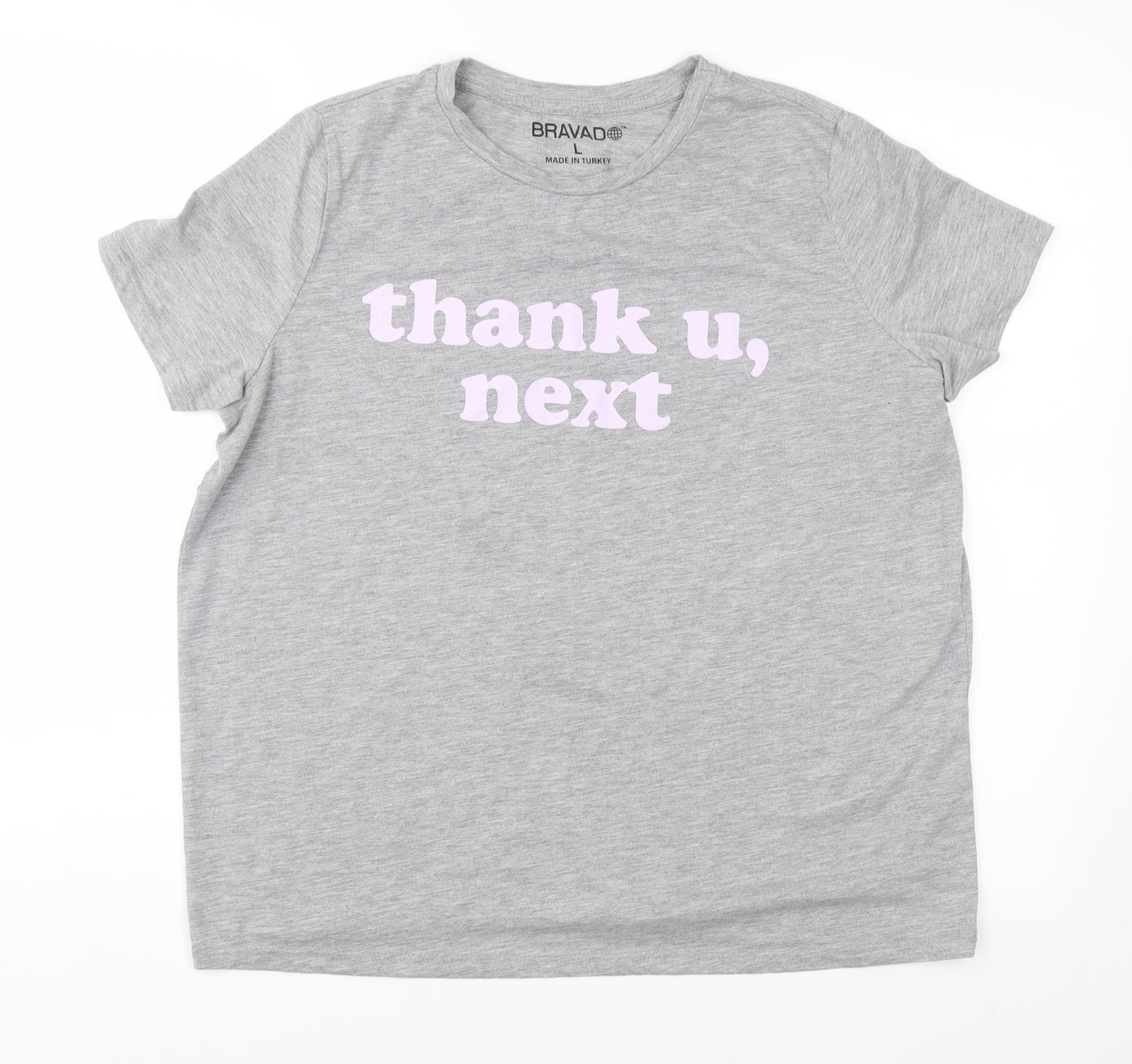 Bravado Womens Grey  Jersey Basic T-Shirt Size L