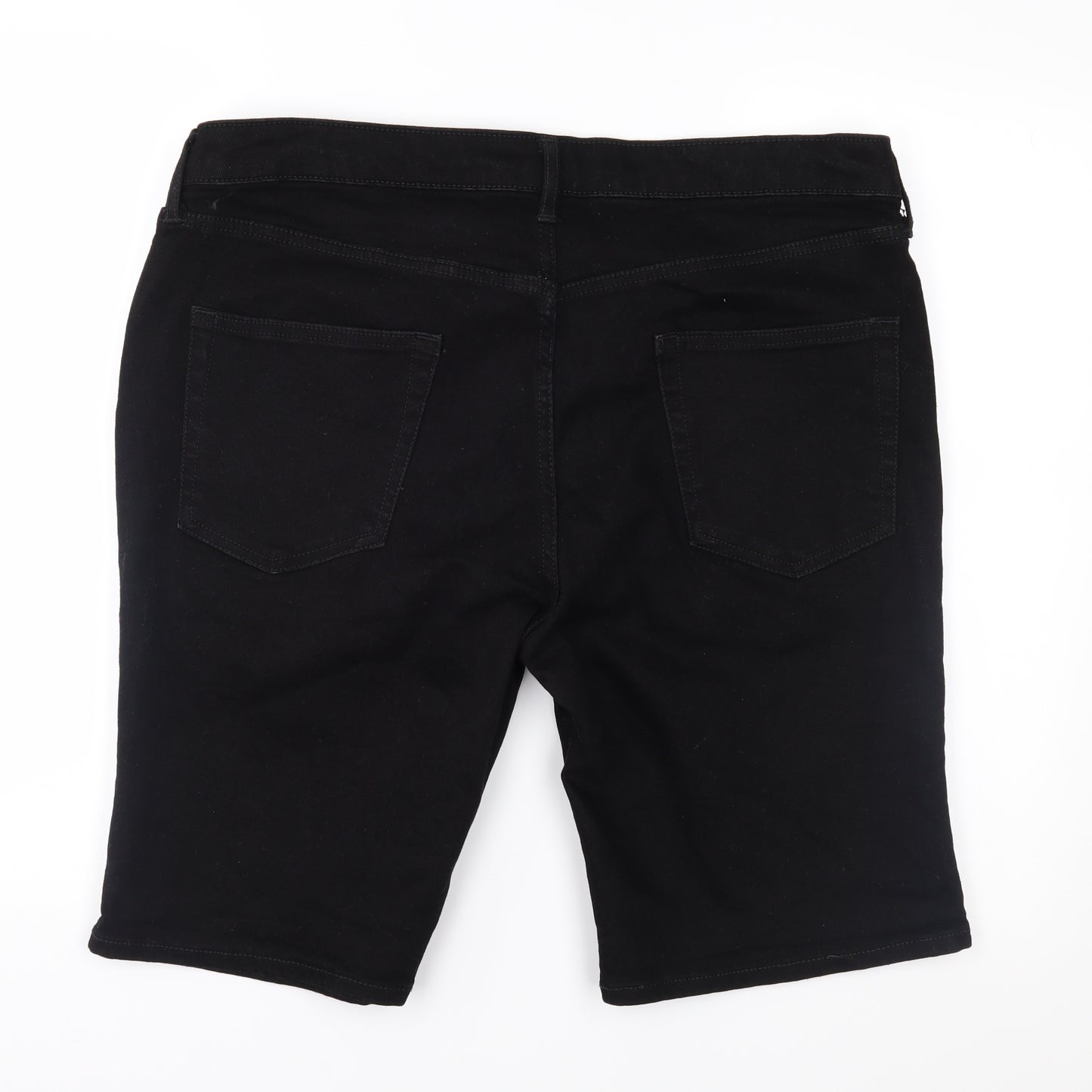 Topman Mens Black  Denim Cargo Shorts Size 38 in