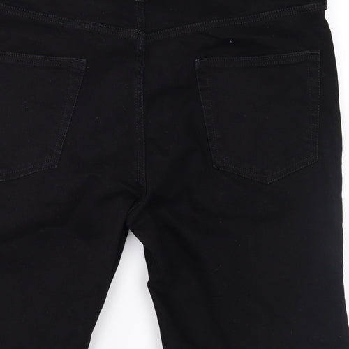 Topman Mens Black  Denim Cargo Shorts Size 38 in
