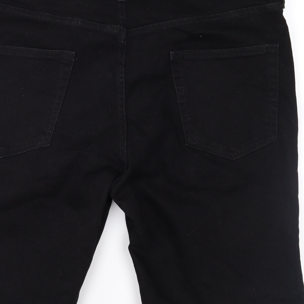 Topman Mens Black  Denim Cargo Shorts Size 38 in