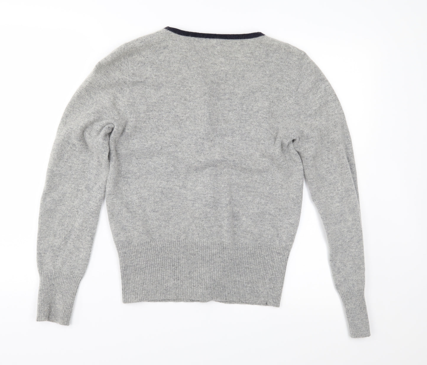 NEXT Womens Grey Floral Knit Cardigan Jumper Size 14