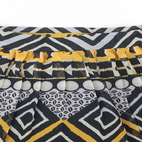 Miss GG Girls Black Geometric Chiffon Flare Skirt Size 7 Years