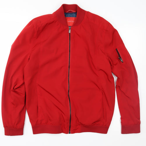 Zara Mens Red   Bomber Jacket Jacket Size M
