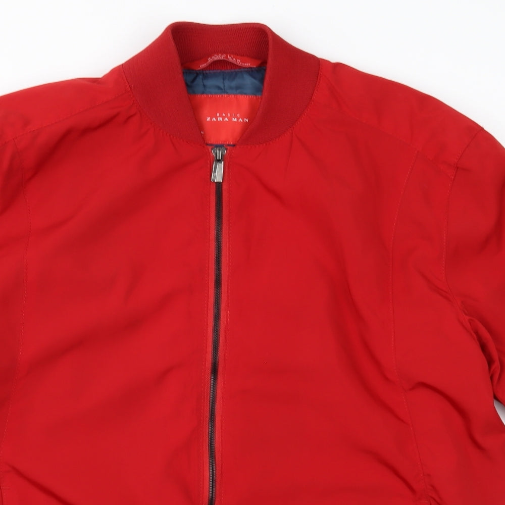 Zara Mens Red   Bomber Jacket Jacket Size M