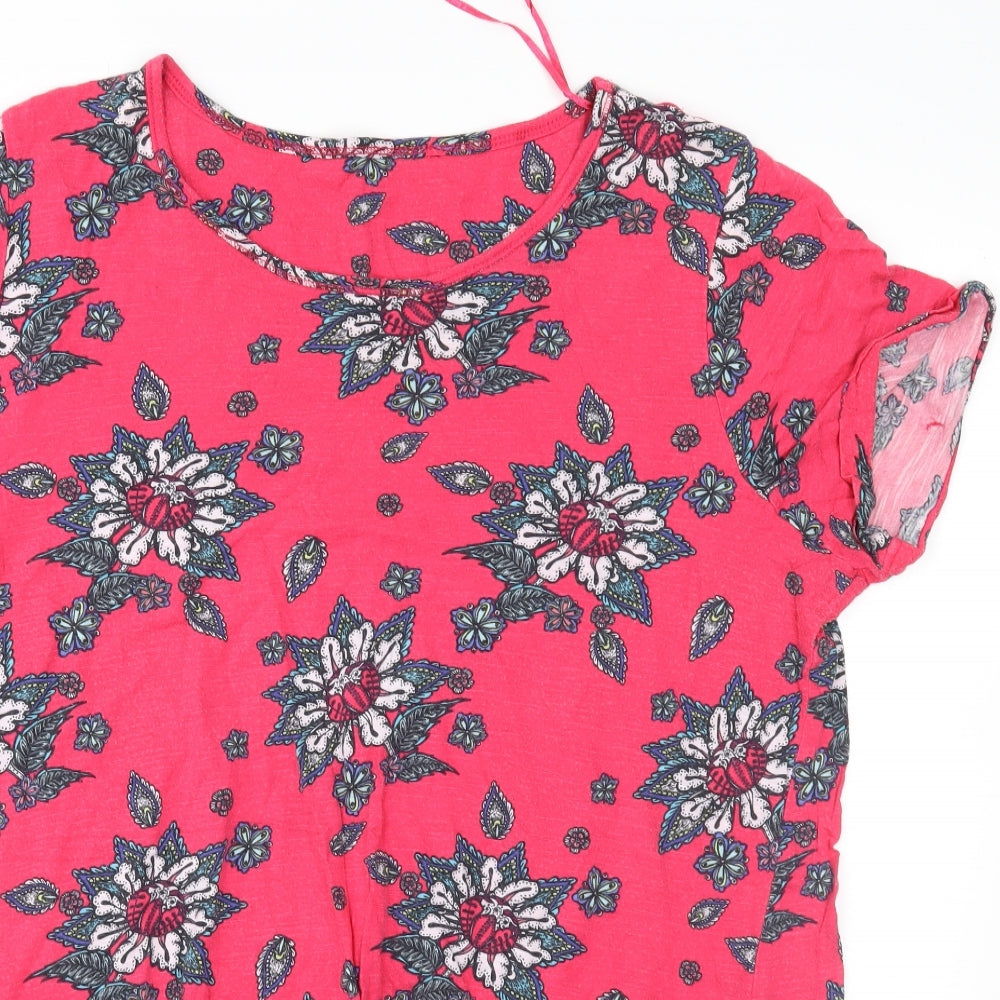 George Womens Pink Floral Jersey Basic T-Shirt Size 20