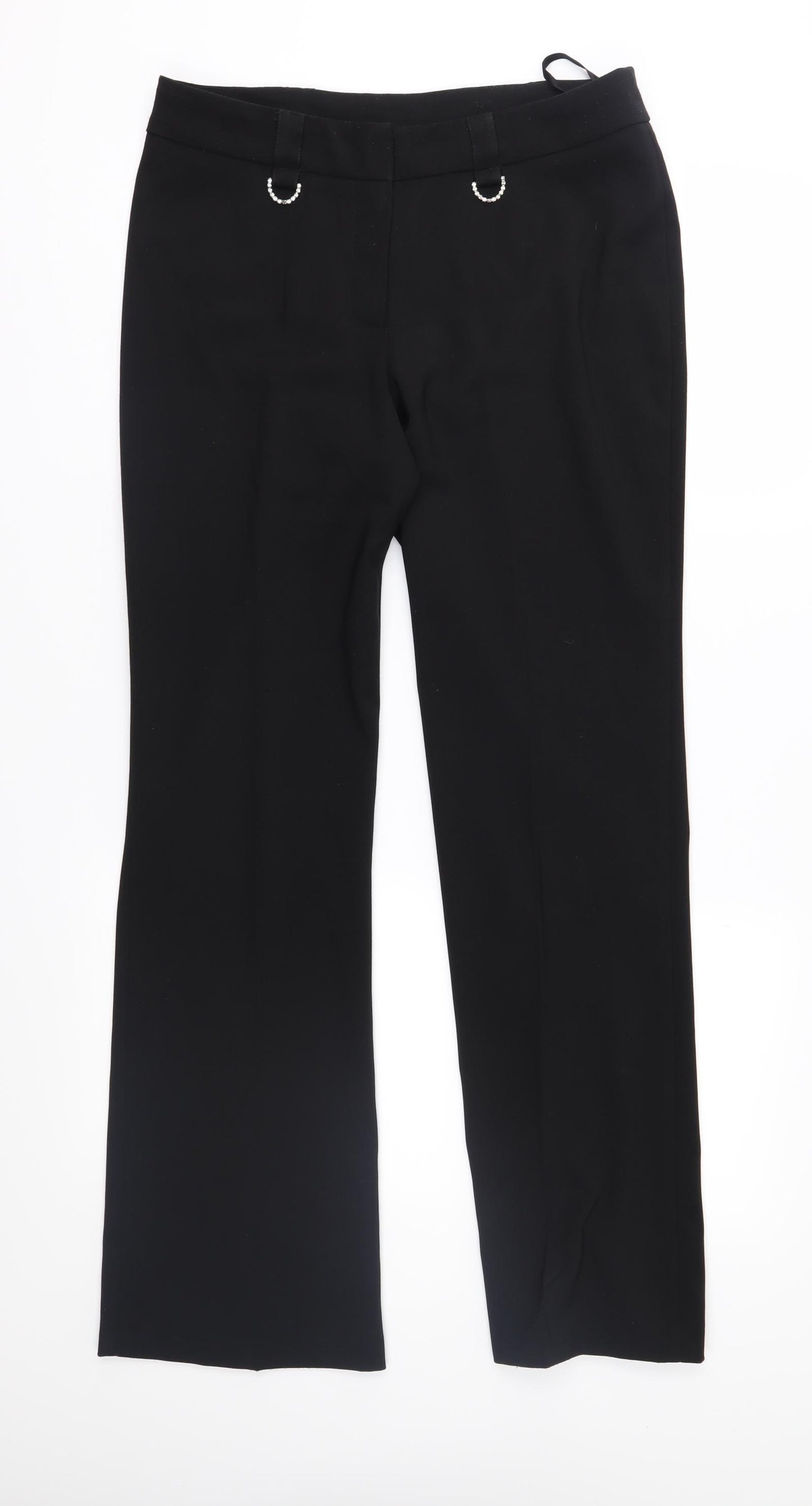 AMARANTO Womens Black   Trousers  Size 10 L31 in