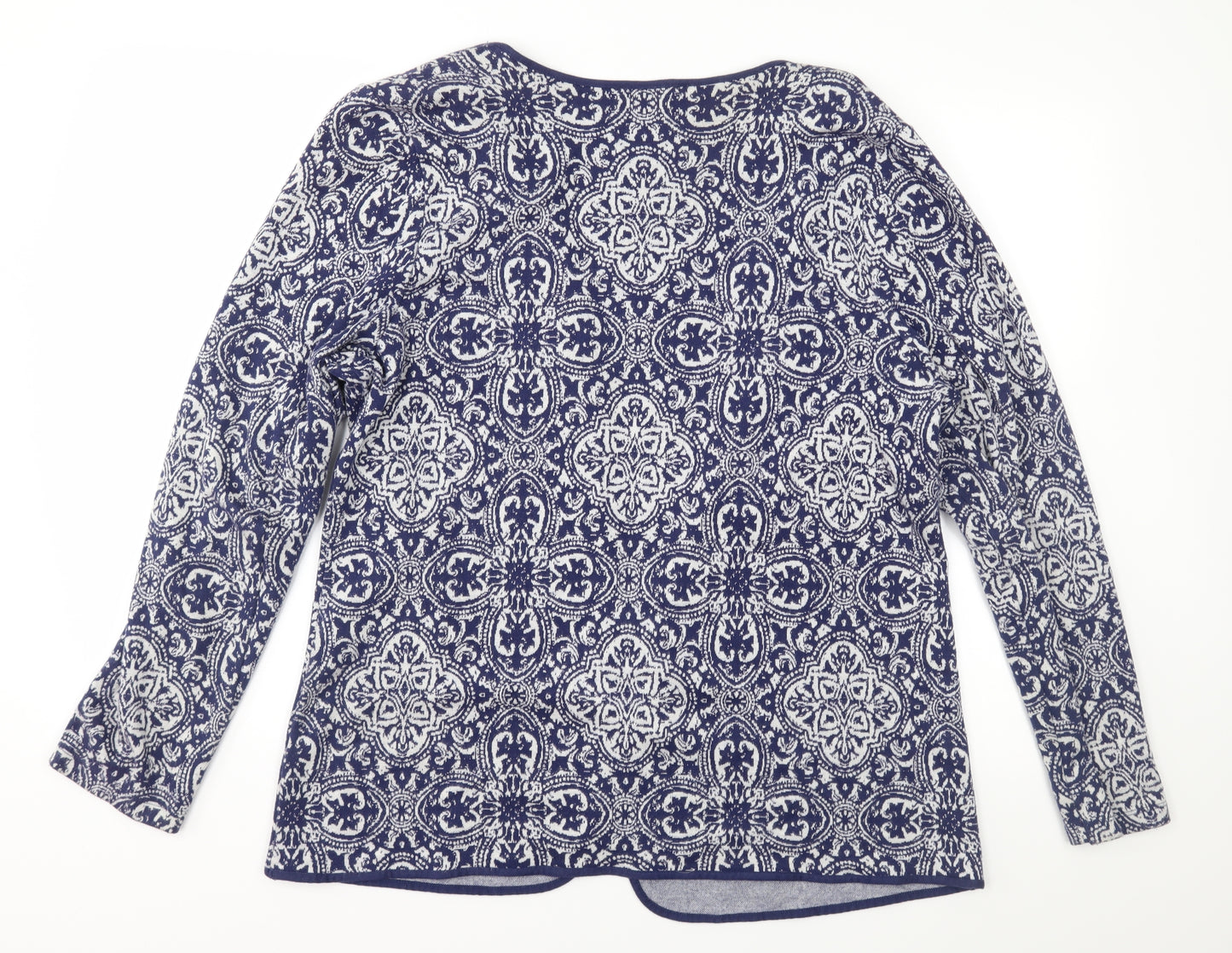 NEXT Womens Blue Geometric Jersey Cardigan Jumper Size 20