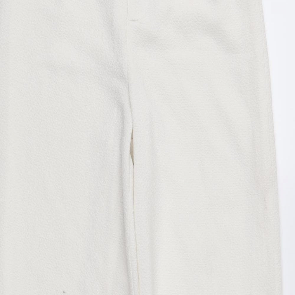 Missguided Womens White   Trousers  Size 8 L32 in