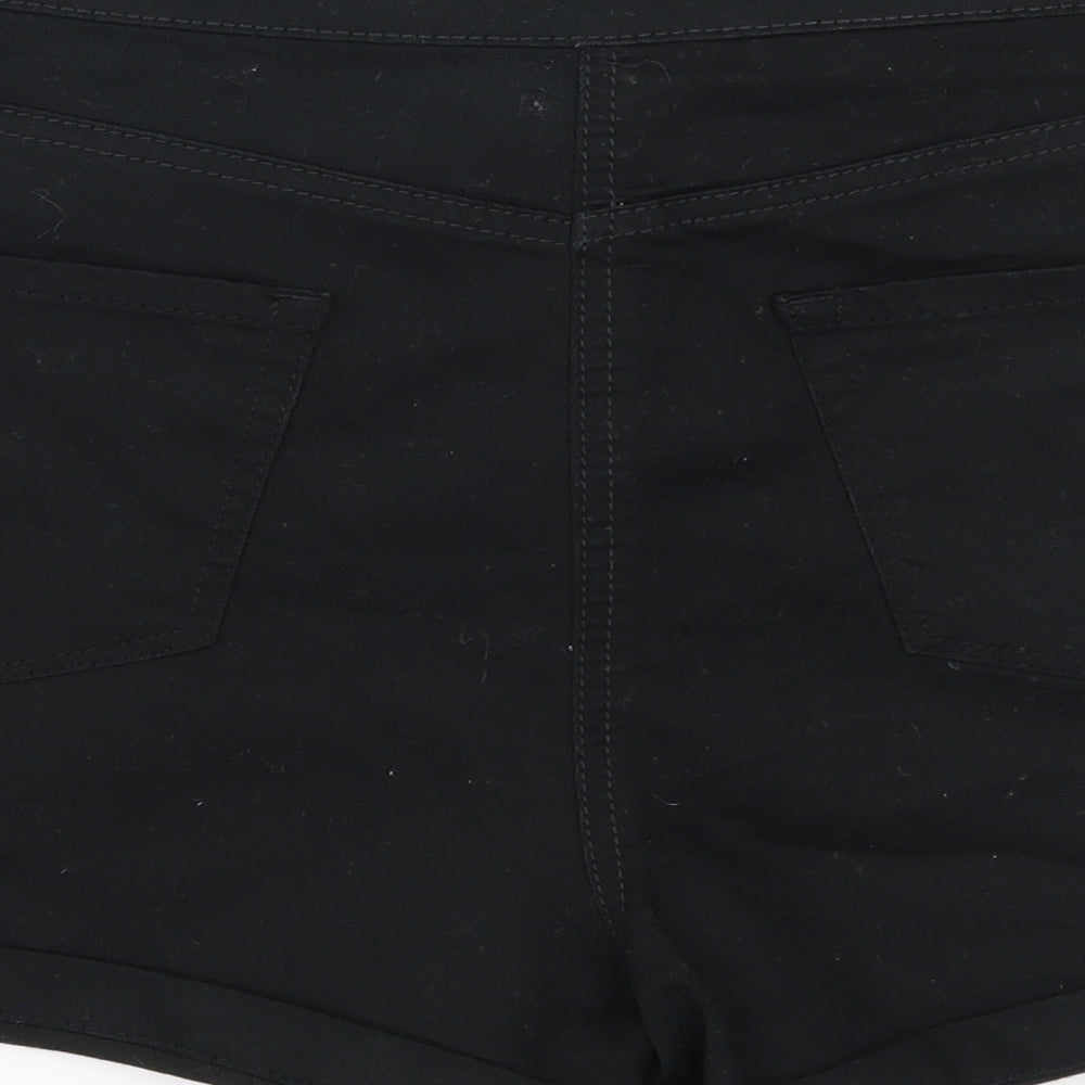 /Denim Womens Black  Denim Hot Pants Shorts Size 12