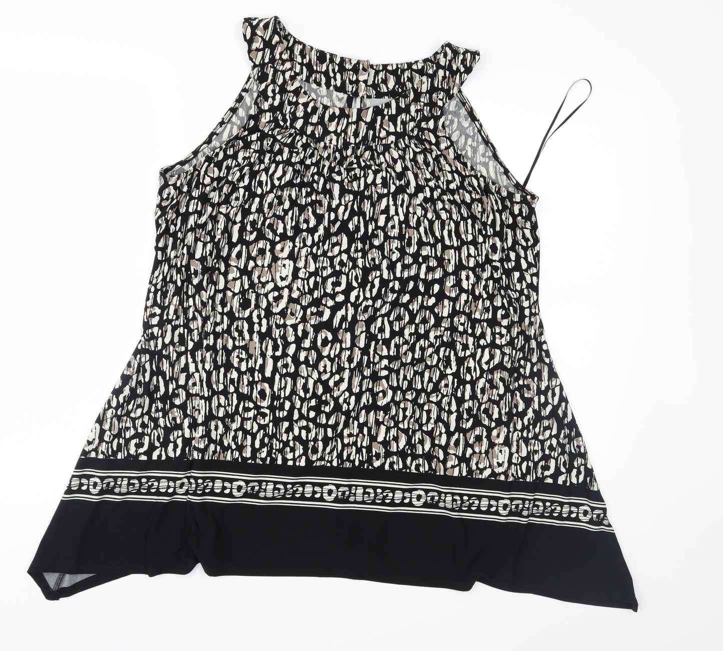 Wallis Womens Brown Animal Print  Basic Blouse Size M