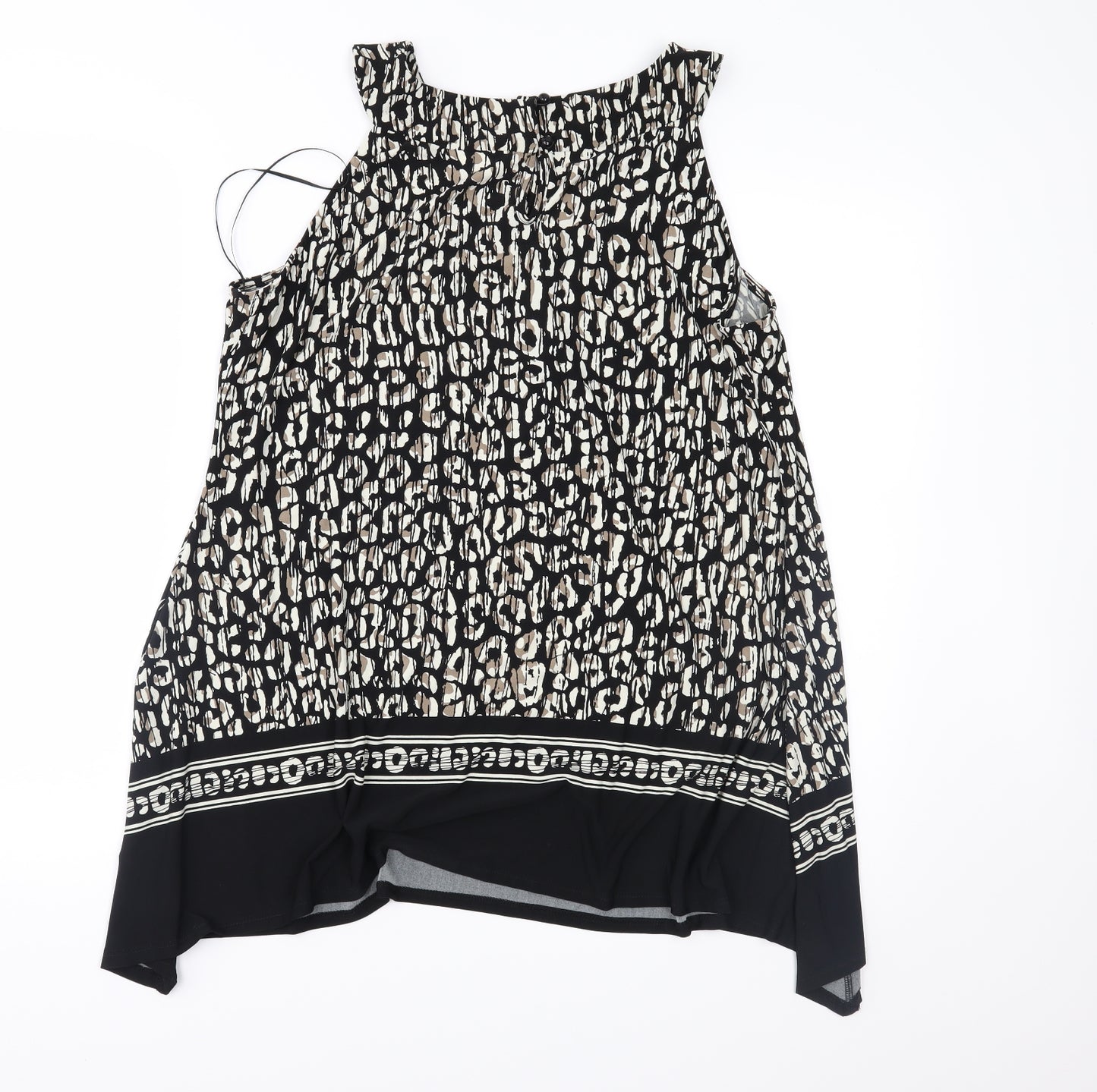 Wallis Womens Brown Animal Print  Basic Blouse Size M