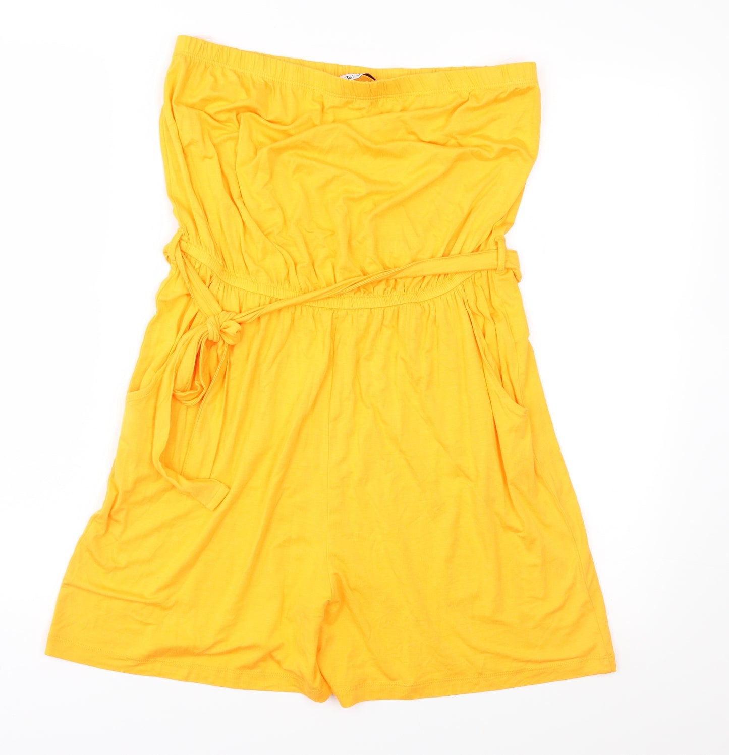 TU Womens Yellow  Jersey Playsuit One-Piece Size 12