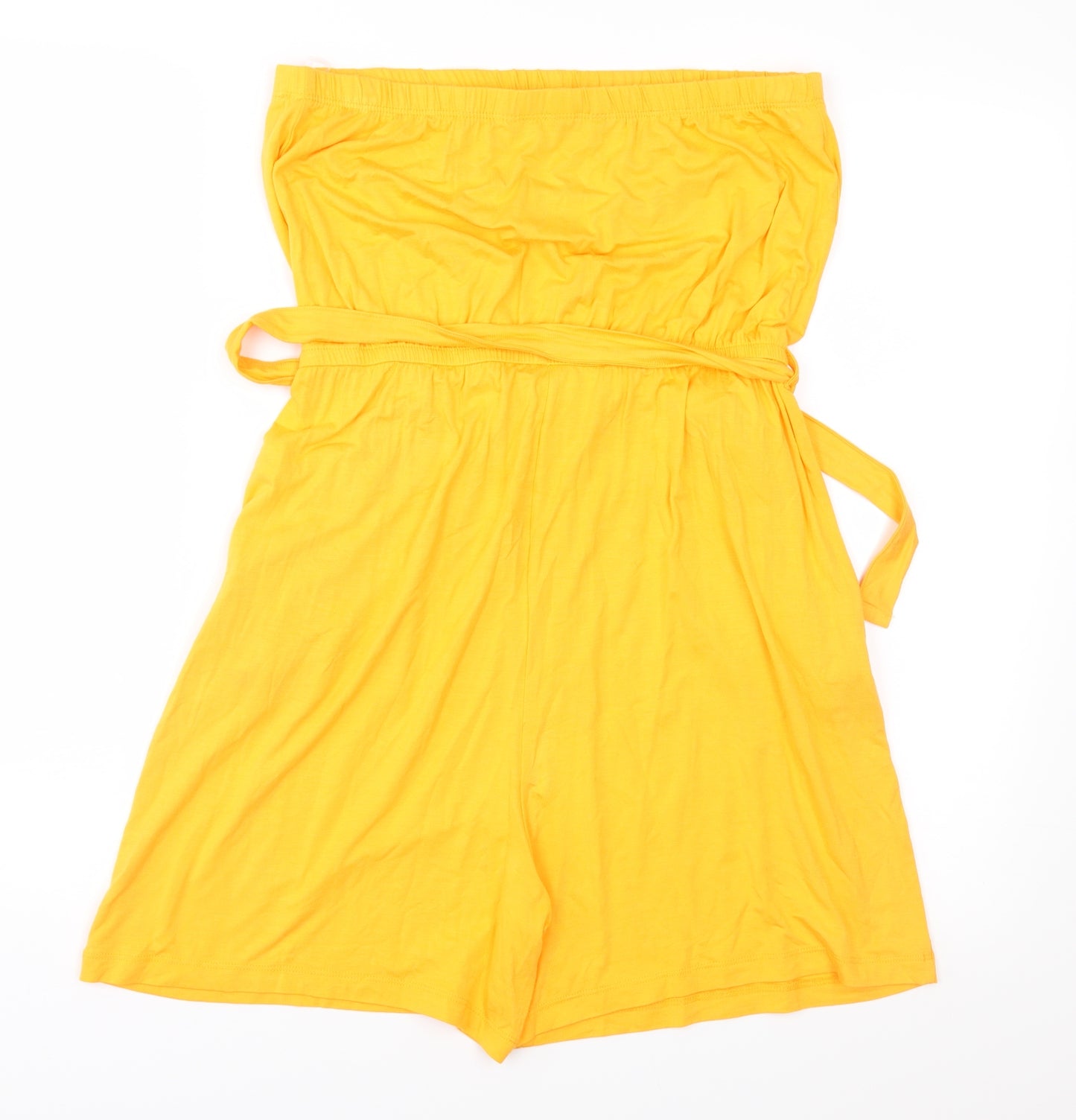 TU Womens Yellow  Jersey Playsuit One-Piece Size 12