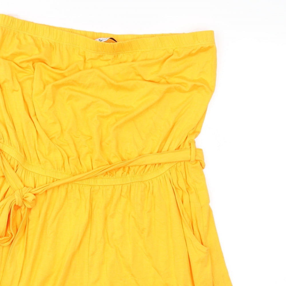TU Womens Yellow  Jersey Playsuit One-Piece Size 12