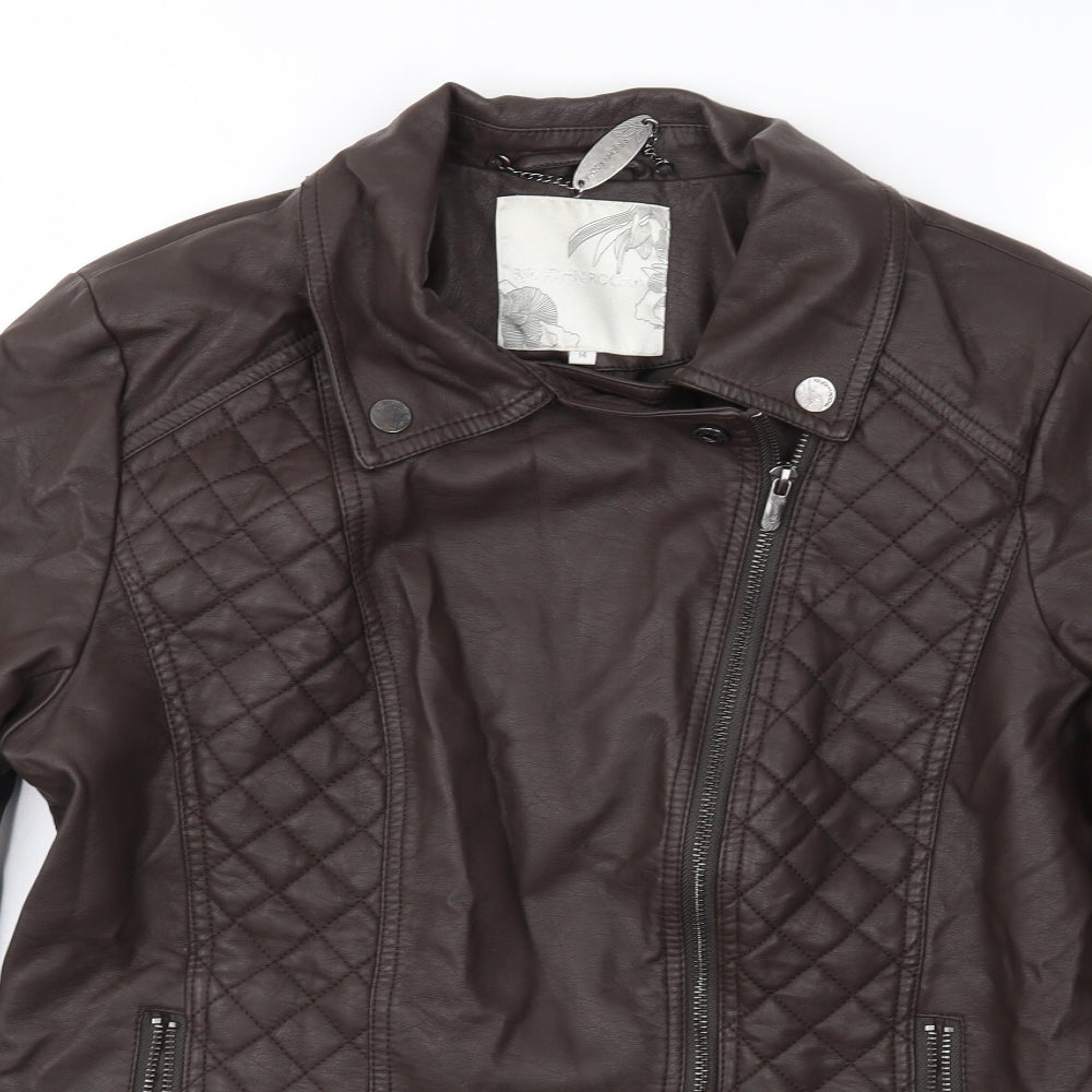 RJR.John Rocha Womens Brown   Biker Jacket Size 14