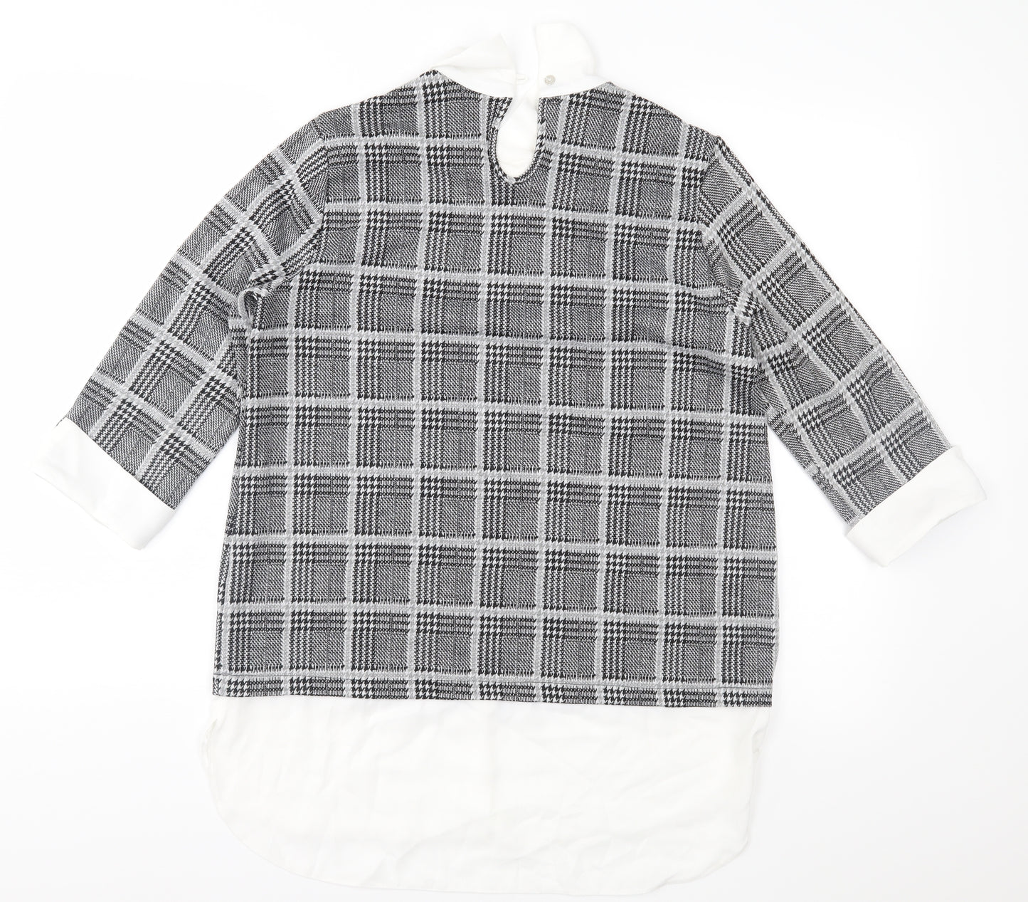 Wallis Womens Grey Check  Basic Blouse Size 12