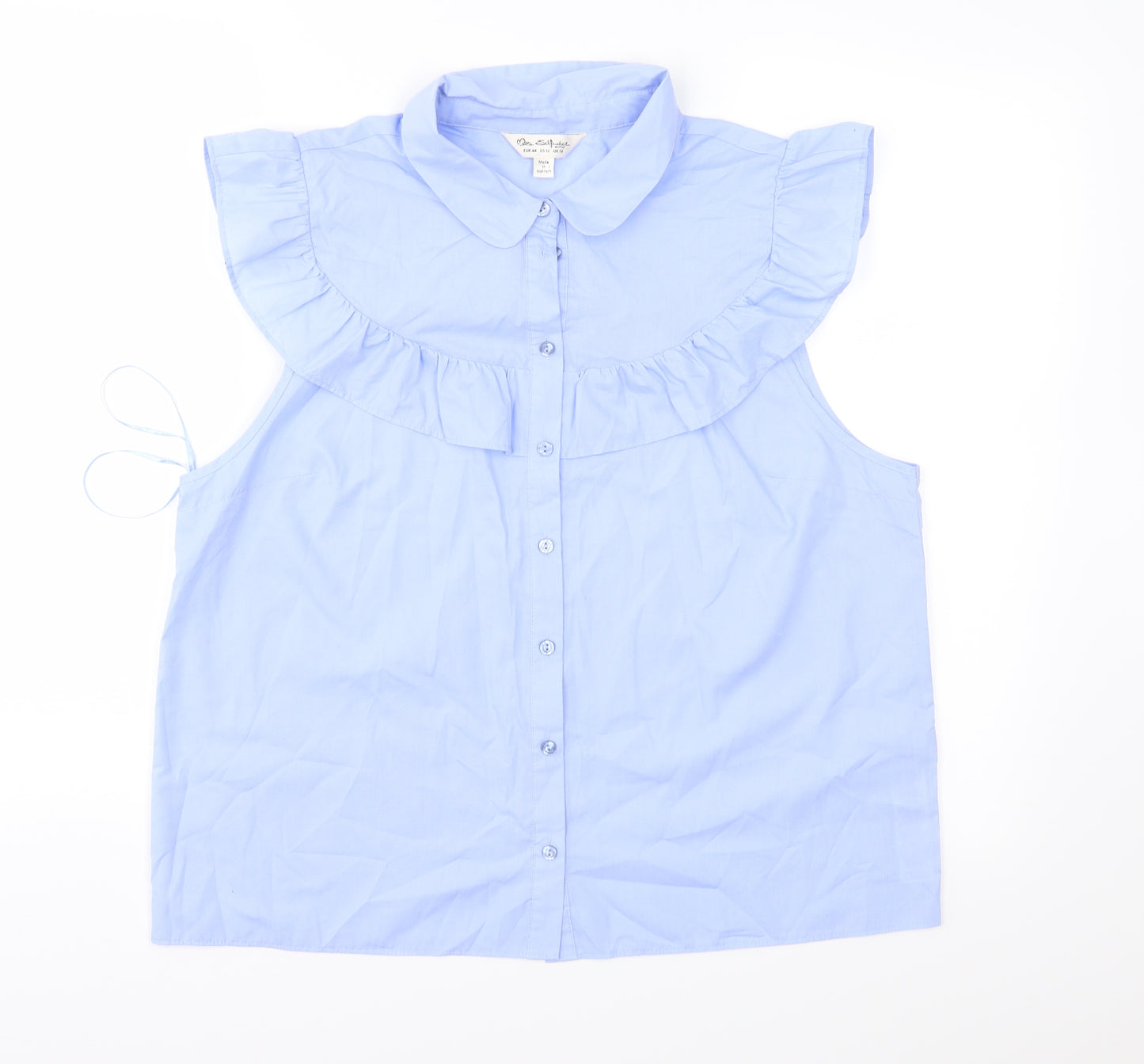 Miss Selfridge Womens Blue   Basic Button-Up Size 16