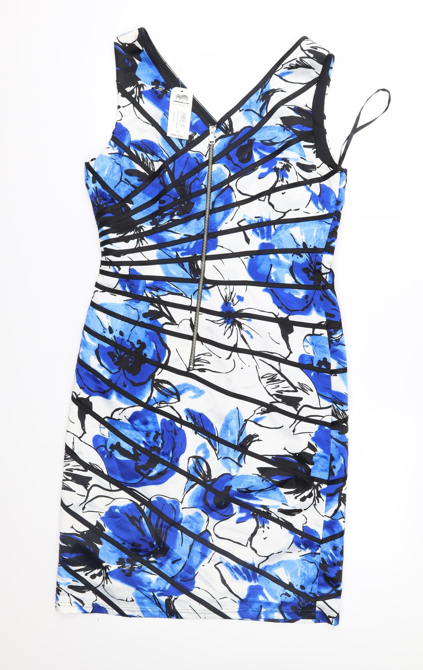 Al Paradise Womens Blue Floral  Shift  Size 12