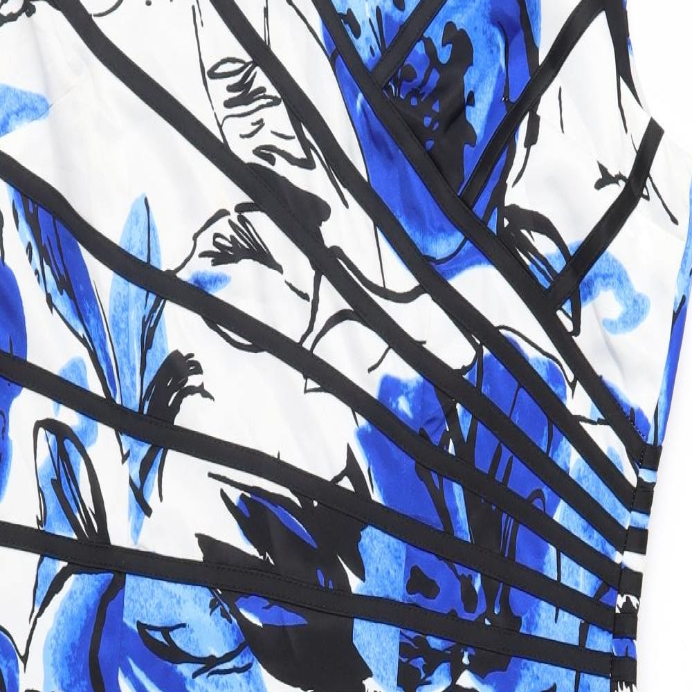 Al Paradise Womens Blue Floral  Shift  Size 12