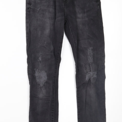 Zara Boys Black  Denim Skinny Jeans Size 12 Years - Distressed