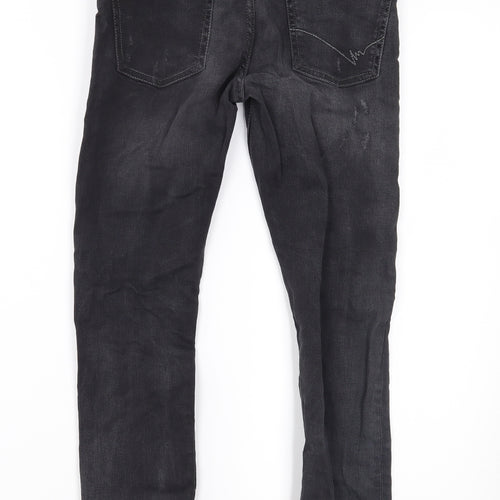 Zara Boys Black  Denim Skinny Jeans Size 12 Years - Distressed